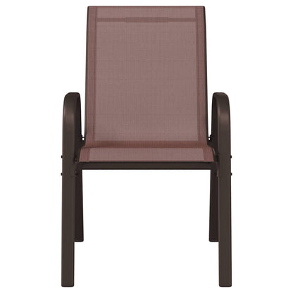 vidaXL Stapelbare Gartenstühle 2 Stk. Braun Textilene