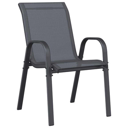 vidaXL Stapelbare Gartenstühle 4 Stk. Grau Textilene