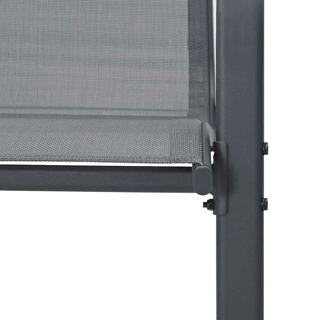 vidaXL Stapelbare Gartenstühle 4 Stk. Grau Textilene