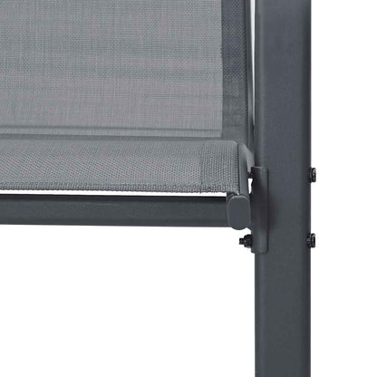 vidaXL Stapelbare Gartenstühle 4 Stk. Grau Textilene