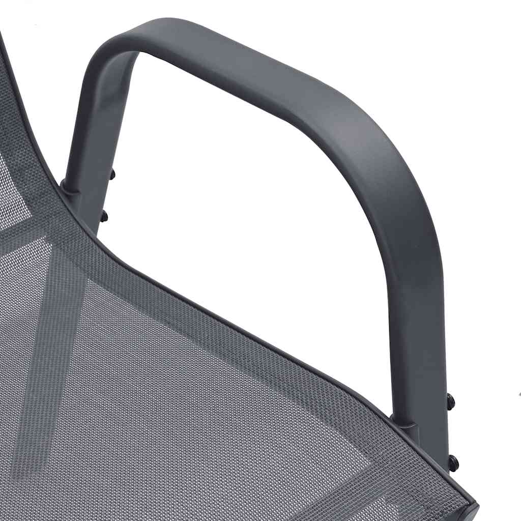vidaXL Stapelbare Gartenstühle 4 Stk. Grau Textilene
