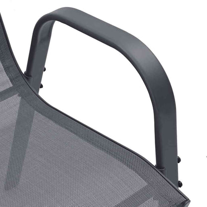 vidaXL Stapelbare Gartenstühle 4 Stk. Grau Textilene