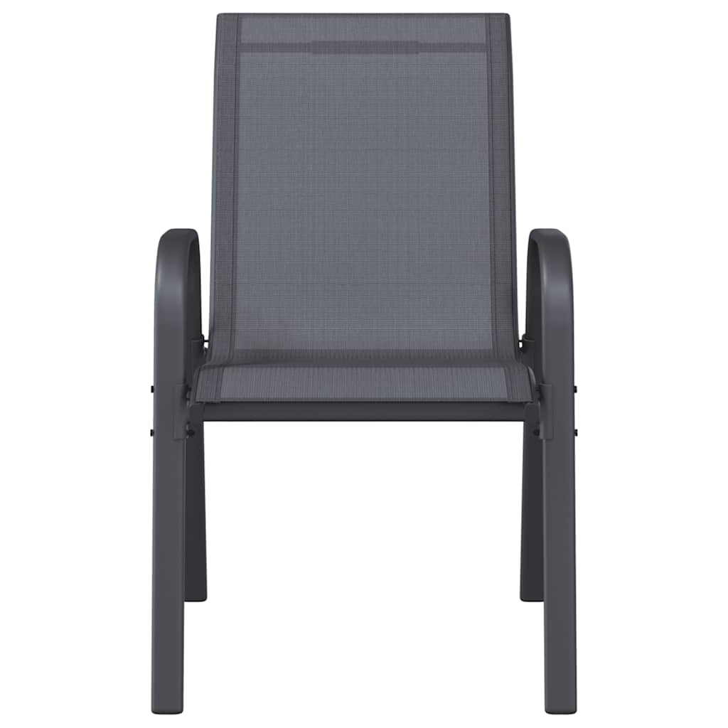vidaXL Stapelbare Gartenstühle 6 Stk. Grau Textilene