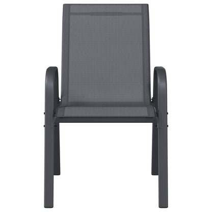 vidaXL Stapelbare Gartenstühle 6 Stk. Grau Textilene