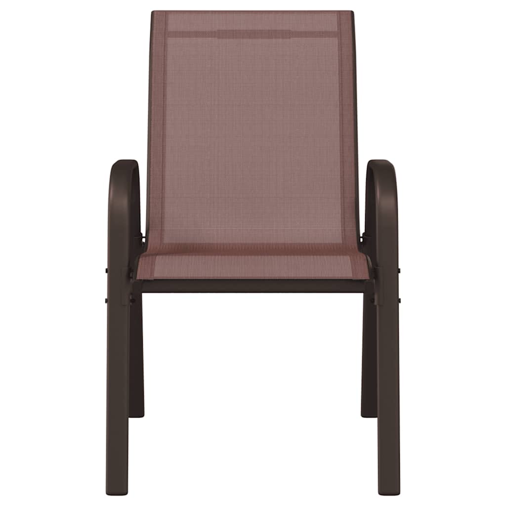 vidaXL Stapelbare Gartenstühle 6 Stk. Braun Textilene