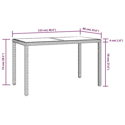 vidaXL 3-tlg. Garten-Essgruppe mit Kissen Poly Rattan Grau