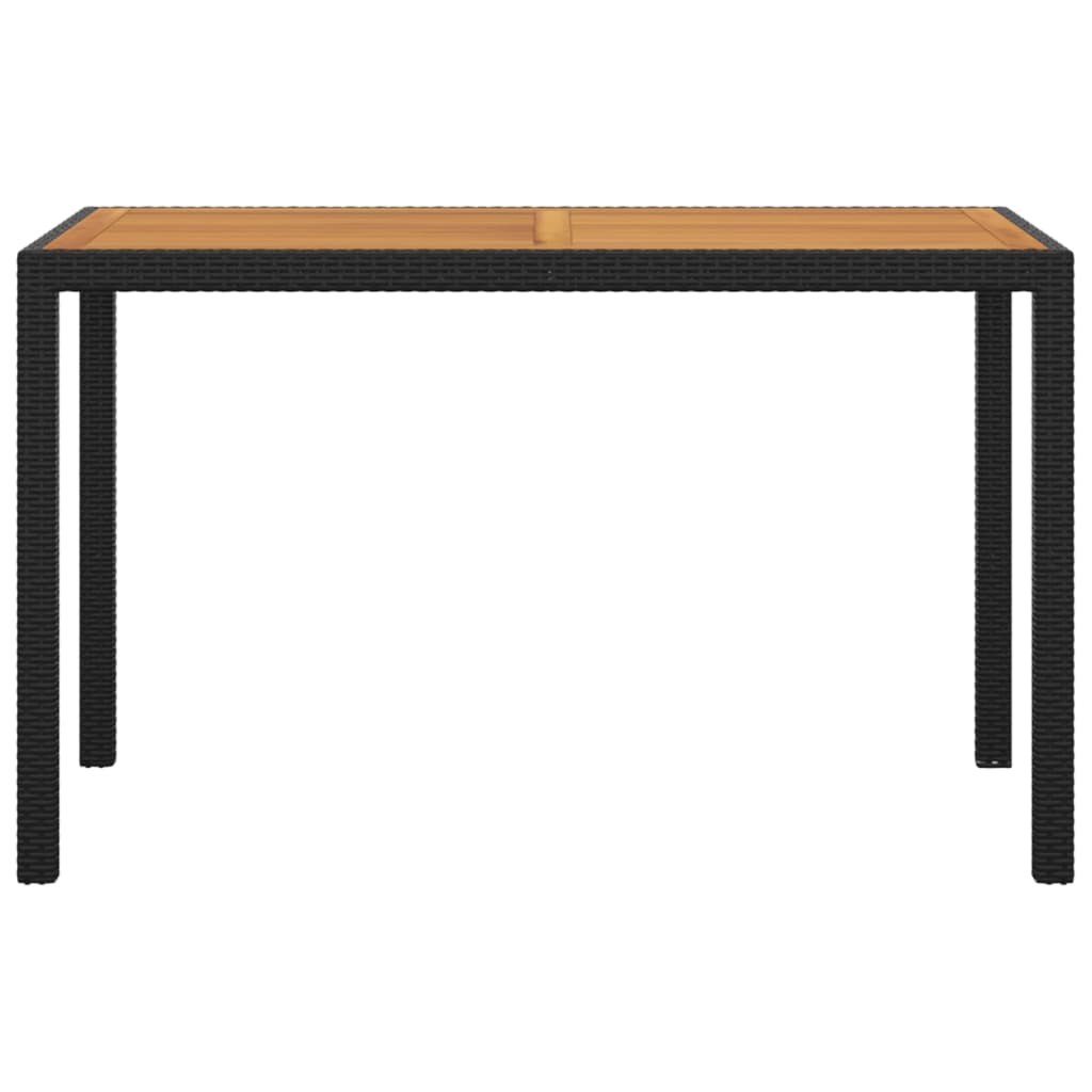 vidaXL 5-tlg. Garten-Essgruppe mit Kissen Poly Rattan Schwarz