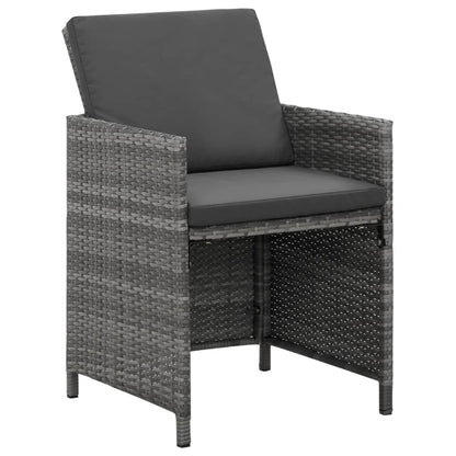 vidaXL Ensemble de salle à manger de jardin 5 pcs avec coussins résine tressée gris