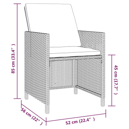 vidaXL Ensemble de salle à manger de jardin 5 pcs avec coussins résine tressée gris