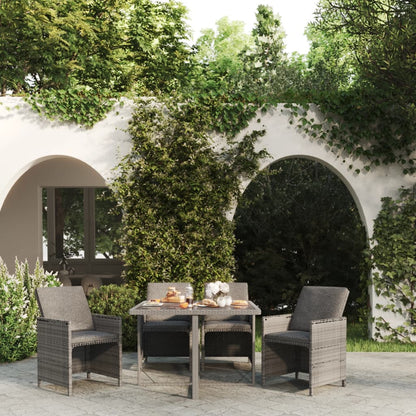 vidaXL Ensemble de salle à manger de jardin 5 pcs avec coussins résine tressée gris