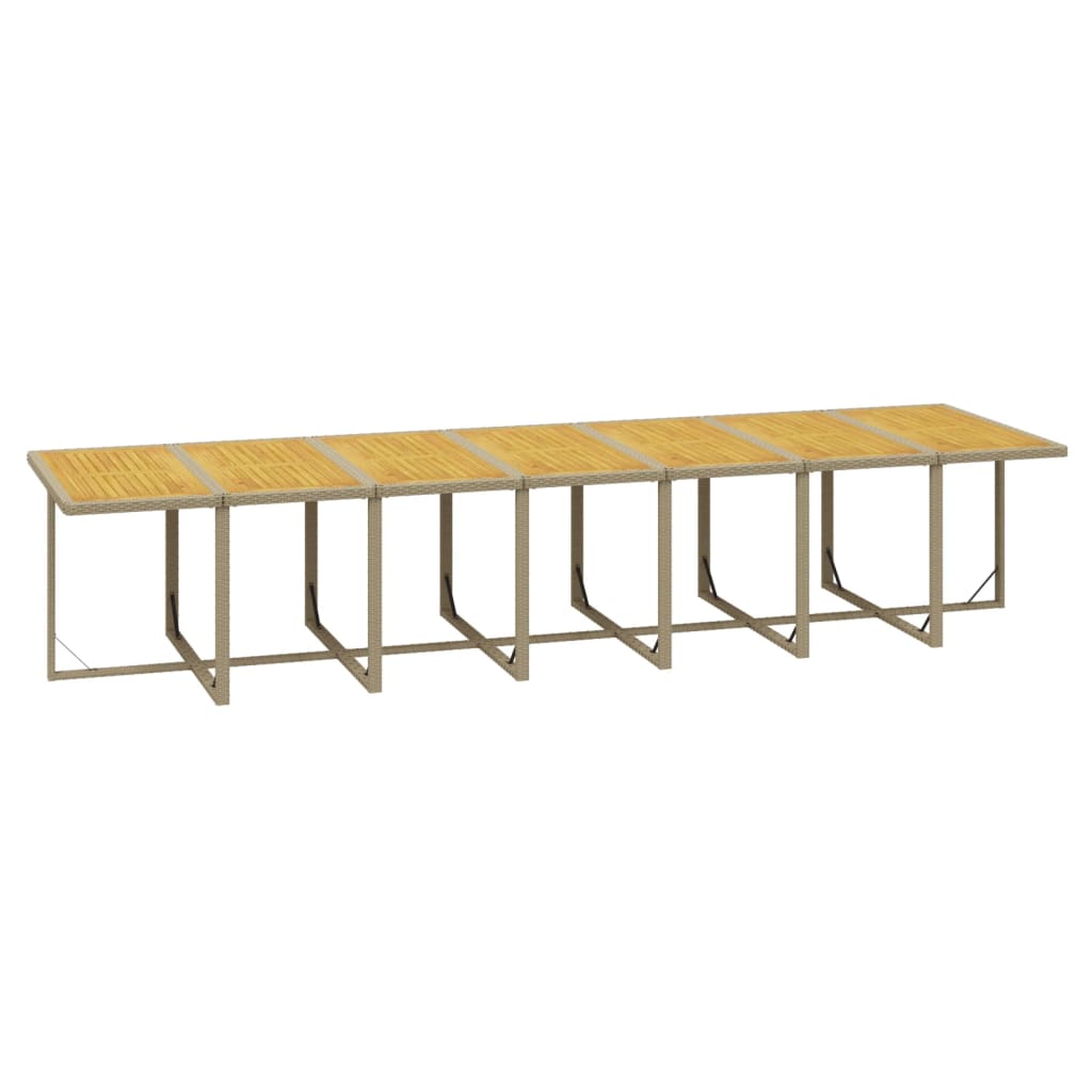 19-tlg. Garten-Essgruppe mit Kissen Poly Rattan Beige