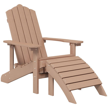 vidaXL Chaises de jardin Adirondack 2 pcs avec poufs HDPE Marron