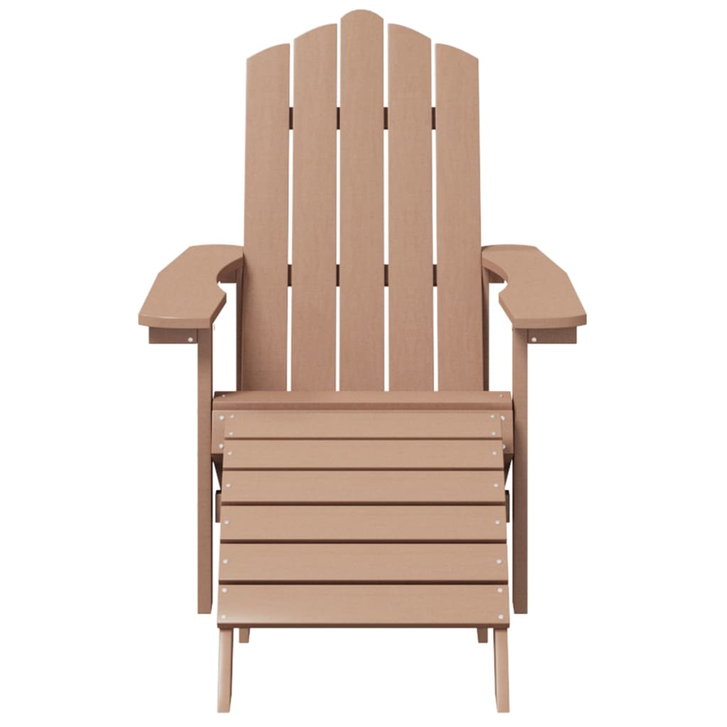 vidaXL Chaises de jardin Adirondack 2 pcs avec poufs HDPE Marron