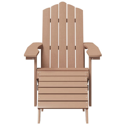 vidaXL Chaises de jardin Adirondack 2 pcs avec poufs HDPE Marron