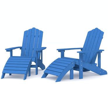 vidaXL Chaises de jardin Adirondack 2 pcs avec poufs, PEHD, aigue-marine