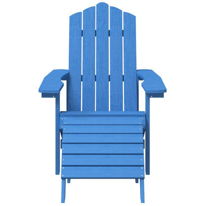 vidaXL Adirondack-Gartenstühle 2 Stk. mit Hockern HDPE Aquamarin