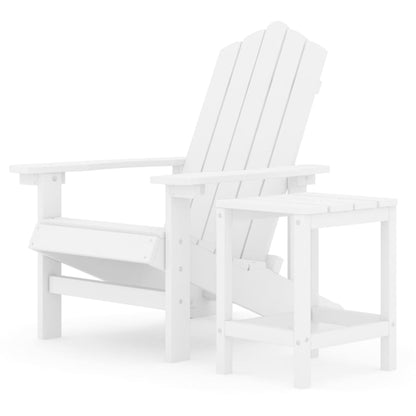 vidaXL Chaise de jardin Adirondack avec table en HDPE Blanc