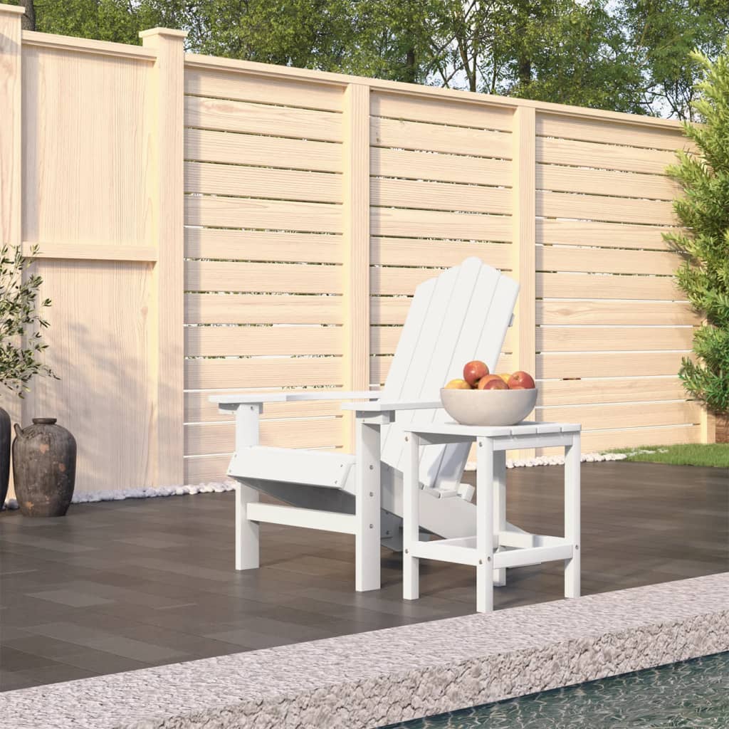 vidaXL Chaise de jardin Adirondack avec table en HDPE Blanc