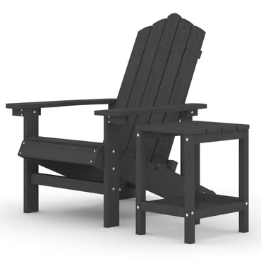 vidaXL Chaise de jardin Adirondack avec table en PEHD anthracite