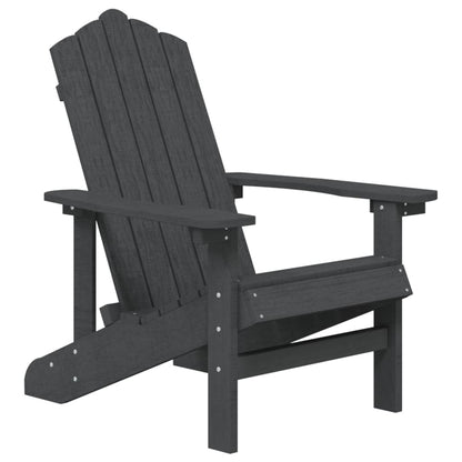 vidaXL Adirondack-Gartenstuhl mit Tisch HDPE Anthrazit