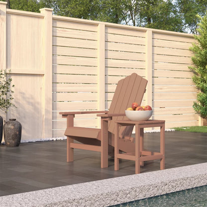 vidaXL Chaise de jardin Adirondack avec table en PEHD marron