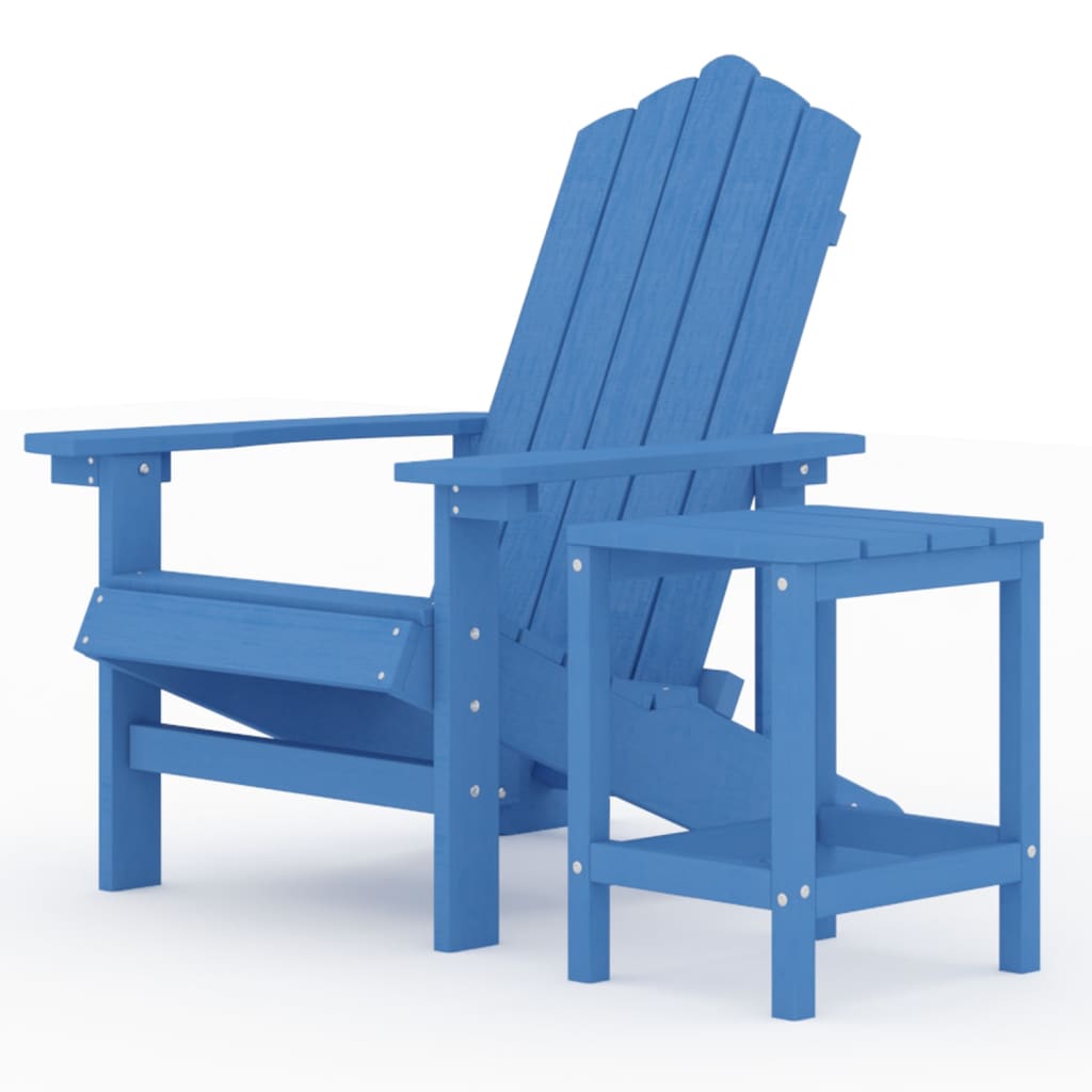 vidaXL Chaise de jardin Adirondack avec table en HDPE aigue-marine