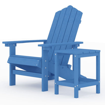 vidaXL Chaise de jardin Adirondack avec table en HDPE aigue-marine