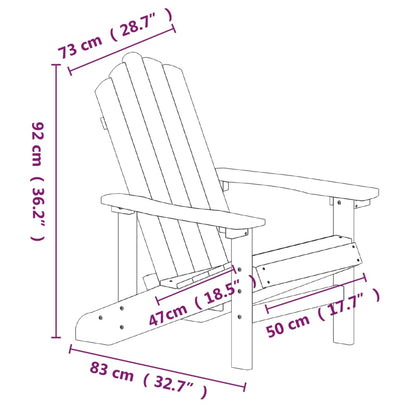 vidaXL Chaise de jardin Adirondack avec table en HDPE aigue-marine