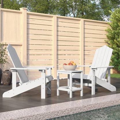 vidaXL Chaises de jardin Adirondack avec table en HDPE Blanc