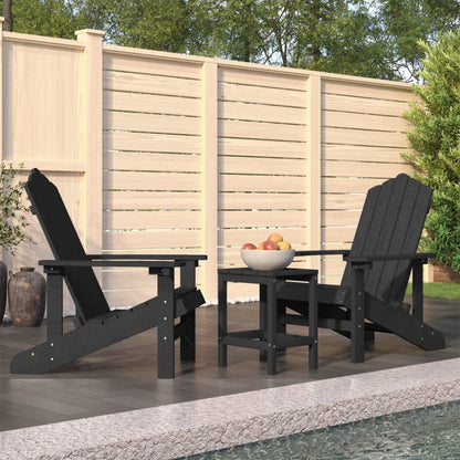vidaXL Chaises de jardin Adirondack avec table HDPE anthracite