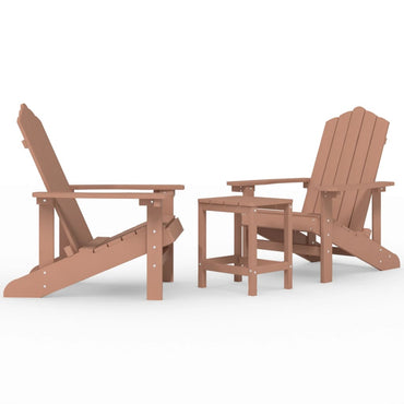 vidaXL Chaises de jardin Adirondack avec table en HDPE marron