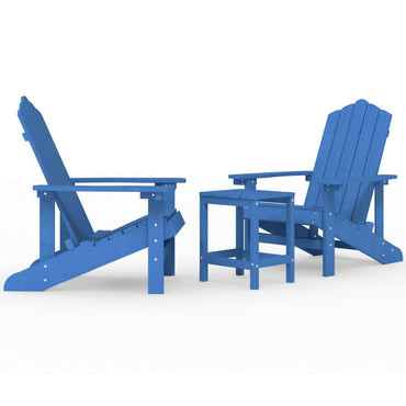 vidaXL Chaises de jardin Adirondack avec table en HDPE couleur aigue-marine