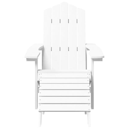 vidaXL Chaise de jardin Adirondack avec pouf et table HDPE Blanc