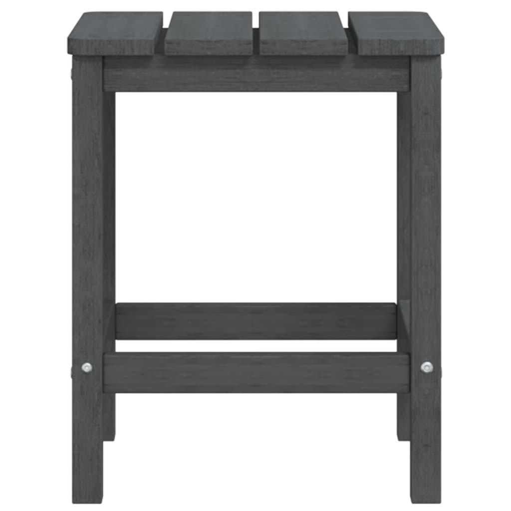 vidaXL Chaise de jardin Adirondack avec pouf et table en PEHD anthracite