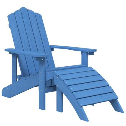 vidaXL Chaise de jardin Adirondack avec pouf et table HDPE Aigue-marine
