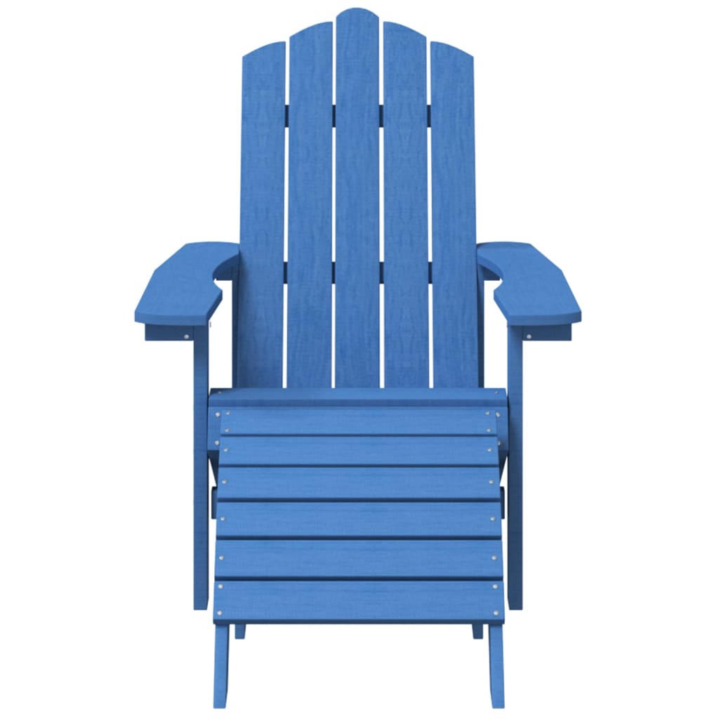 vidaXL Chaise de jardin Adirondack avec pouf et table HDPE Aigue-marine