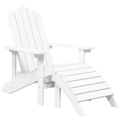vidaXL Chaises de jardin Adirondack avec pouf et table en PEHD Blanc