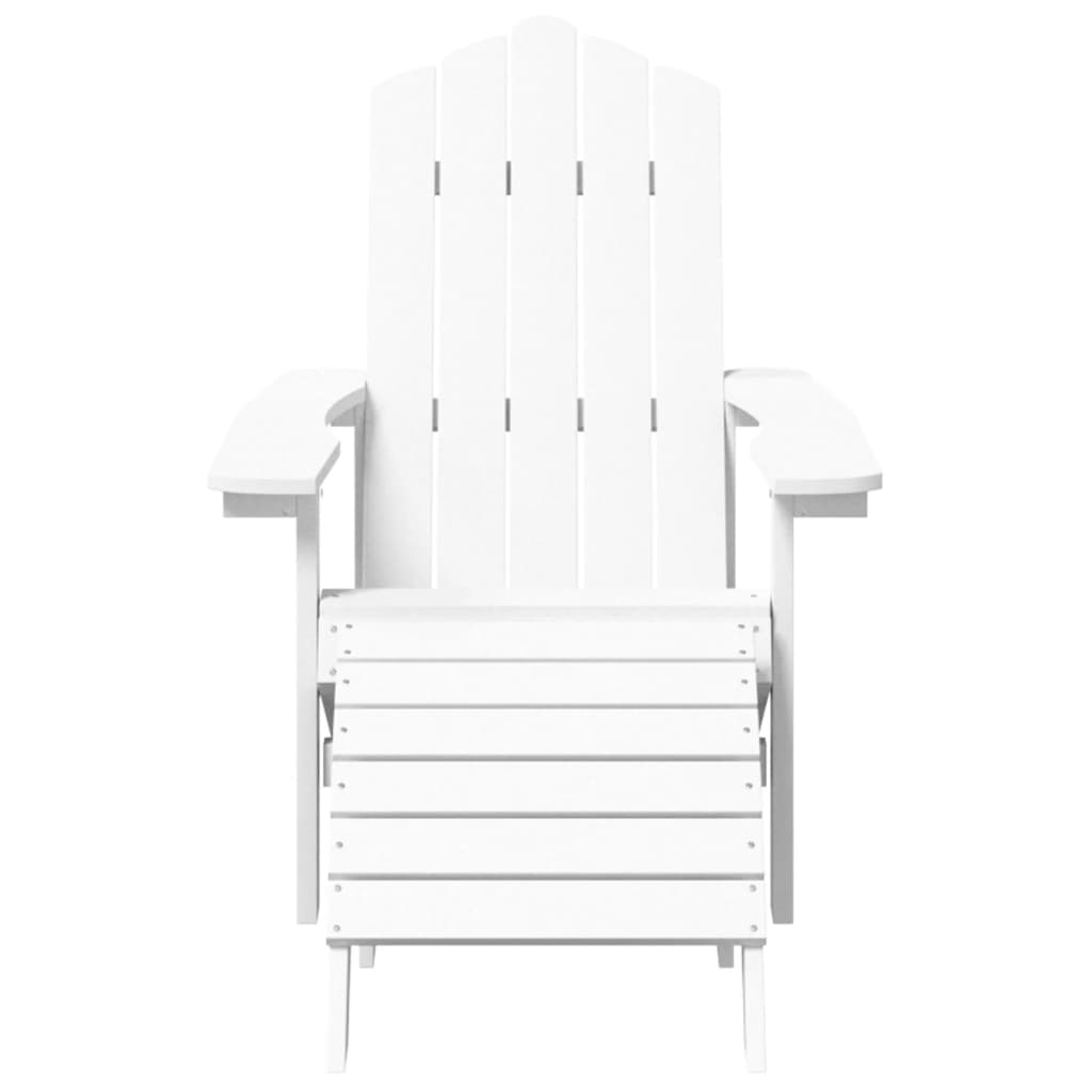 vidaXL Chaises de jardin Adirondack avec pouf et table en PEHD Blanc