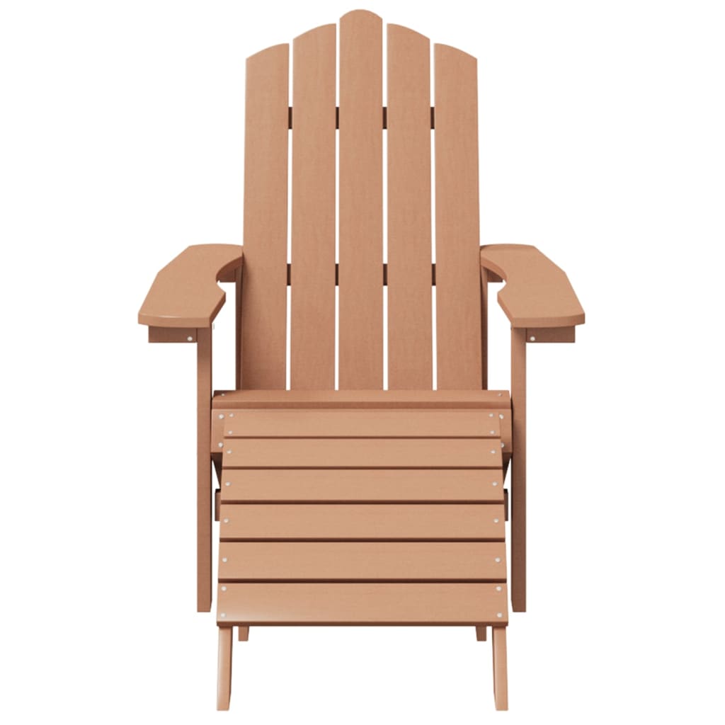 vidaXL Chaises de jardin Adirondack avec pouf et table HDPE Marron