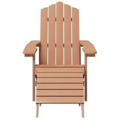 vidaXL Chaises de jardin Adirondack avec pouf et table HDPE Marron