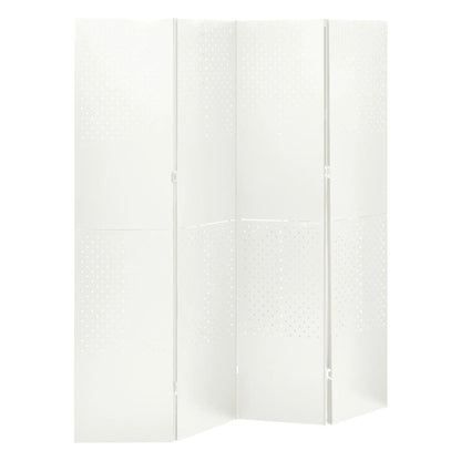 vidaXL Paravent à 4 panneaux 2 pcs Blanc 160x180 cm Acier
