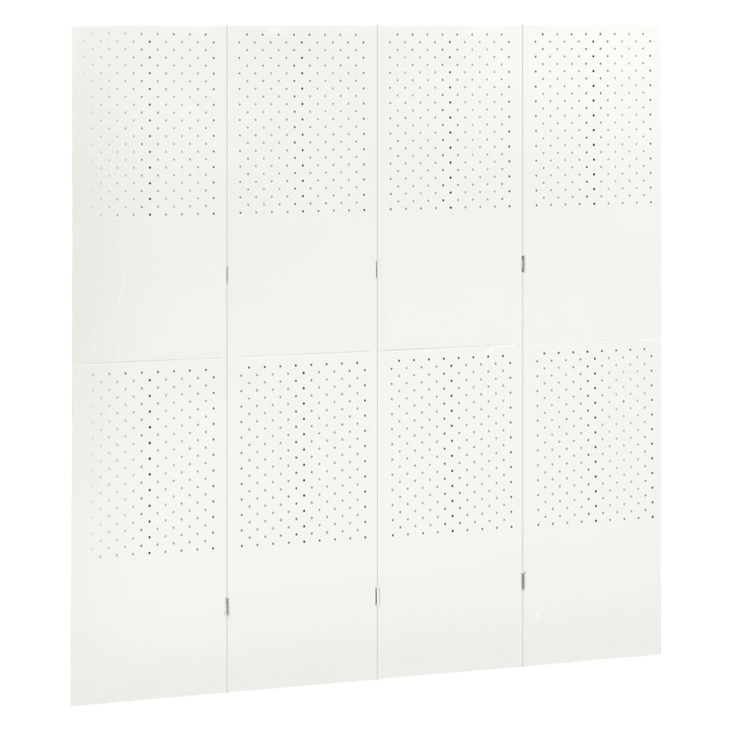 vidaXL Paravent à 4 panneaux 2 pcs Blanc 160x180 cm Acier