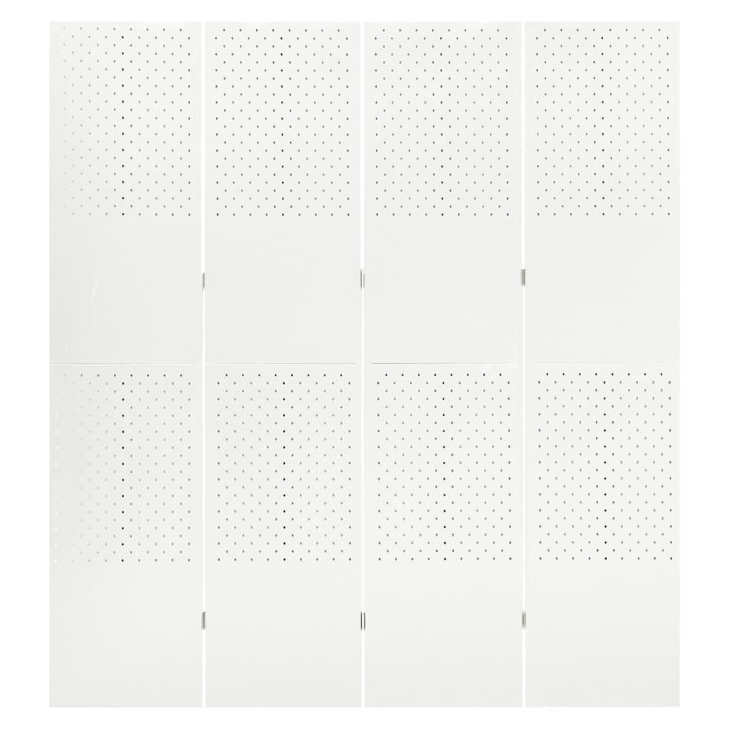 vidaXL Paravent à 4 panneaux 2 pcs Blanc 160x180 cm Acier