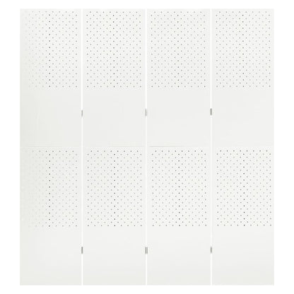 vidaXL Paravent à 4 panneaux 2 pcs Blanc 160x180 cm Acier