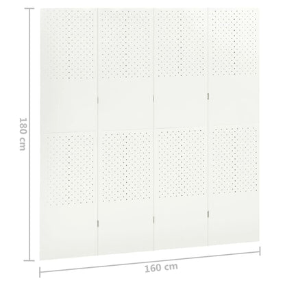vidaXL Paravent à 4 panneaux 2 pcs Blanc 160x180 cm Acier