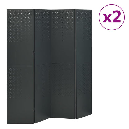 vidaXL 4-pièces Séparateur de pièce 2 pcs Anthracite 160x180 cm Acier