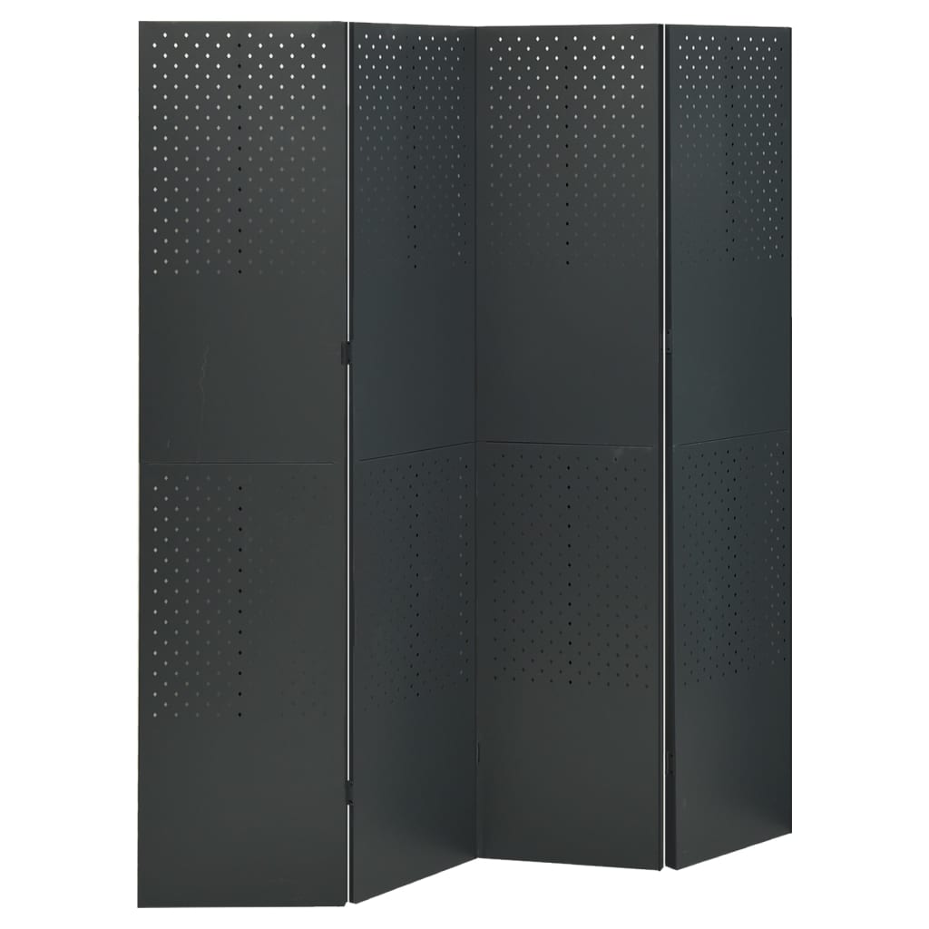 vidaXL 4-pièces Séparateur de pièce 2 pcs Anthracite 160x180 cm Acier