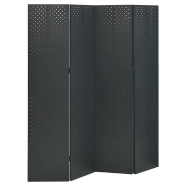 vidaXL 4-tlg. Raumteiler 2 Stk. Anthrazit 160x180 cm Stahl