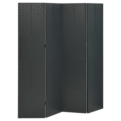 vidaXL 4-pièces Séparateur de pièce 2 pcs Anthracite 160x180 cm Acier