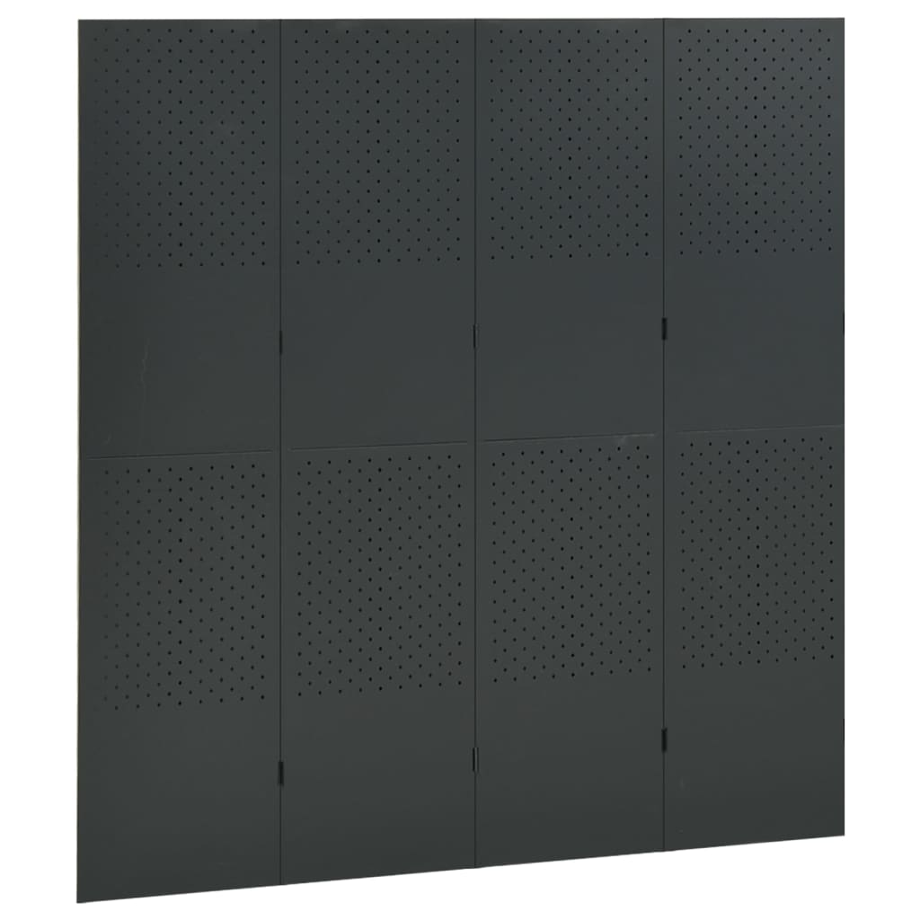 vidaXL 4-pièces Séparateur de pièce 2 pcs Anthracite 160x180 cm Acier